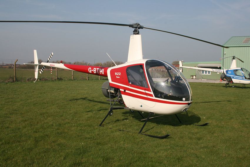 Robinson R22 Beta, G-BTHI, at The Helicopter Museum