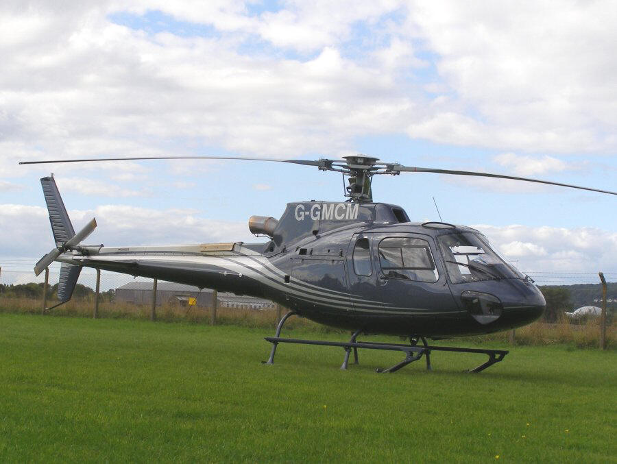 Aerospatiale 350-B3, G-GMCM, at The Helicopter Museum Helipad