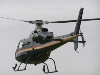 AS355F1 Ecureuil II, G-LNTY, departs The Museum