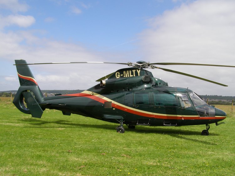 AS365N-2, G-MLTY, at The Helicopter Museum