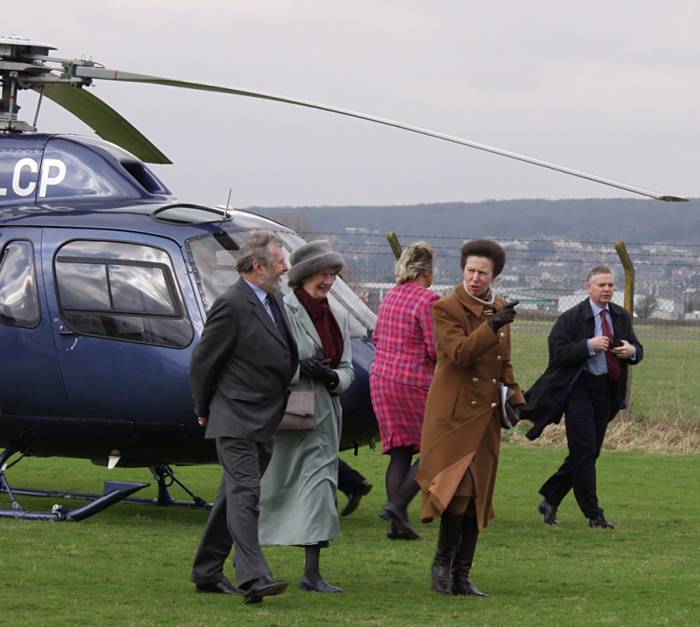 Princess Royal arrives in Twin Squirrel G-OLCP