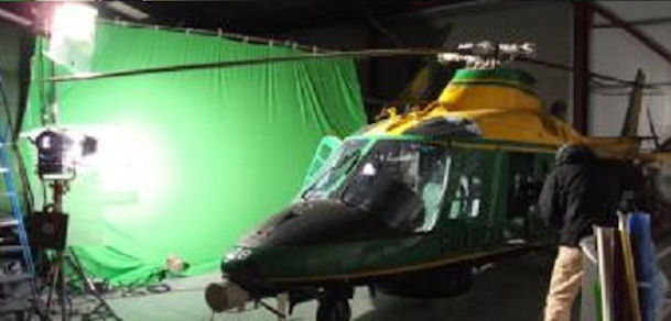 Filming at the Helicopter