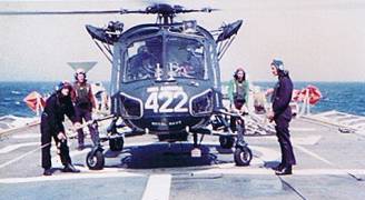 Wasp XT443 on HMS Aurora in 1982