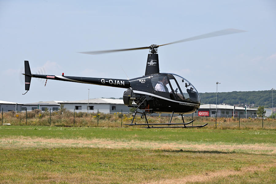 R22 G-OJAN at The Helicopter Museum