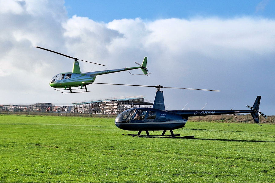 R44 G-0SEM and G-DAXA at The Helicopter Museum